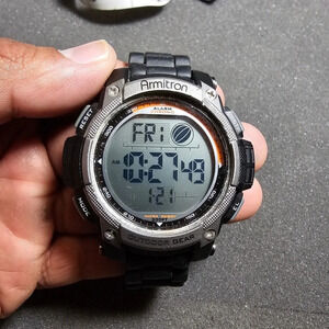 Armitron Pro-Sport Digital Watch Men Black  100M Chronograph Working 40/8252